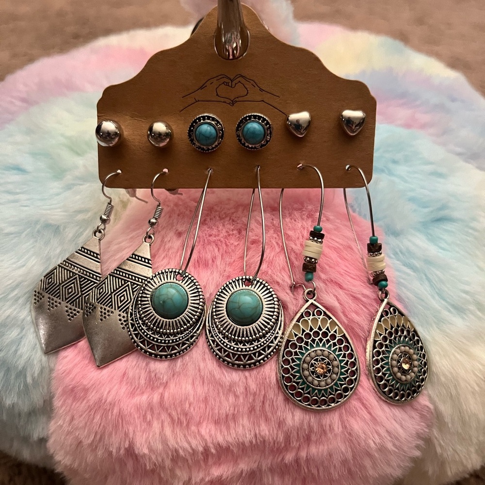 6 pairs of Boho earrings